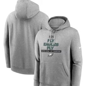 NIKE PHILADELPHIA EAGLES MENS GREY 2024 SUPER BOWL CHAMPIONS LOCAL LONG SLEEVE H
